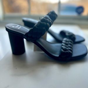 Braided Chunky Heel in Black. Brand New. All fit true to size.